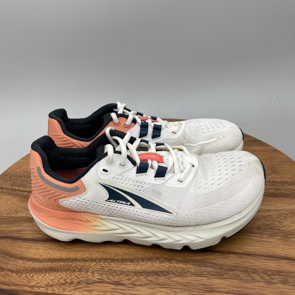 Altra White and Peach Running Shoes